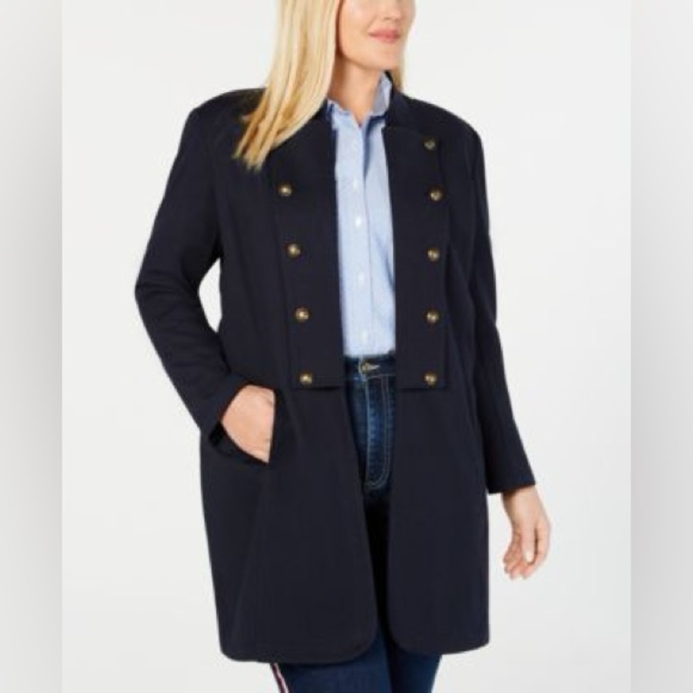 Tommy Hilfiger Long Band Double Breasted Navy Jacket sz 3X